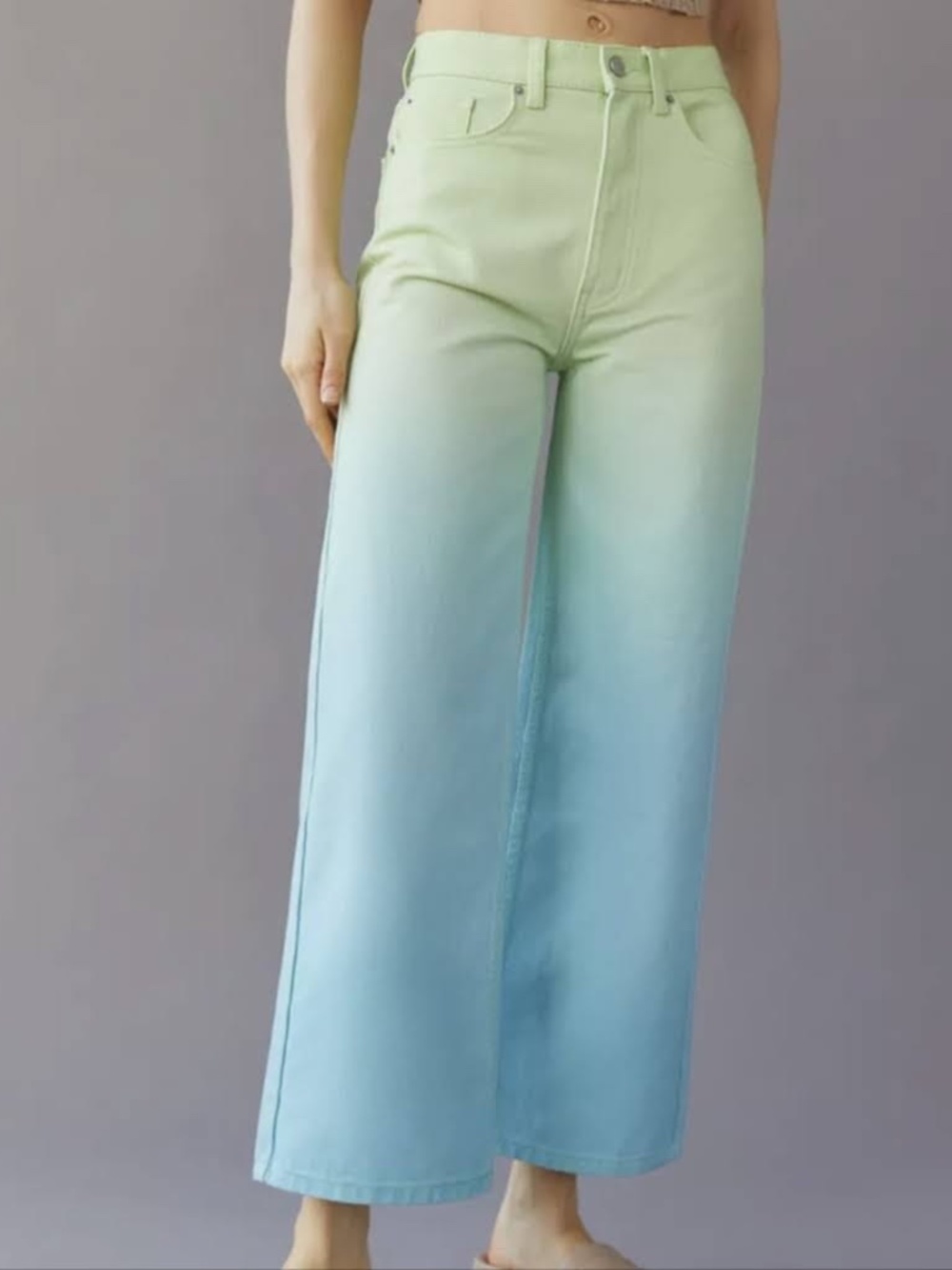 UO BDG Pastel High Rise Ombre Dip-Dye Wide Leg Jeans